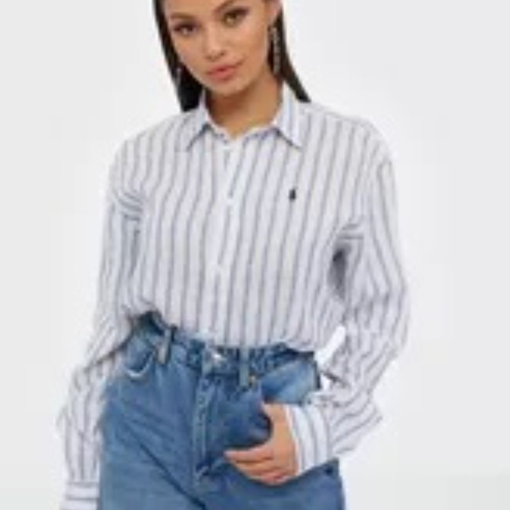 Polo Ralph Lauren Striped Linen Shirt Long Sleeve XL/TG